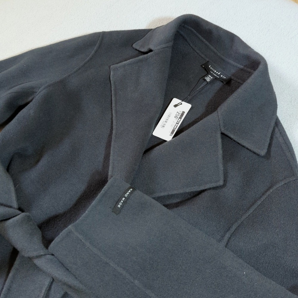 Current Air Los Angeles Wool Blend Wrap Coat Charcoal Grey XS/S